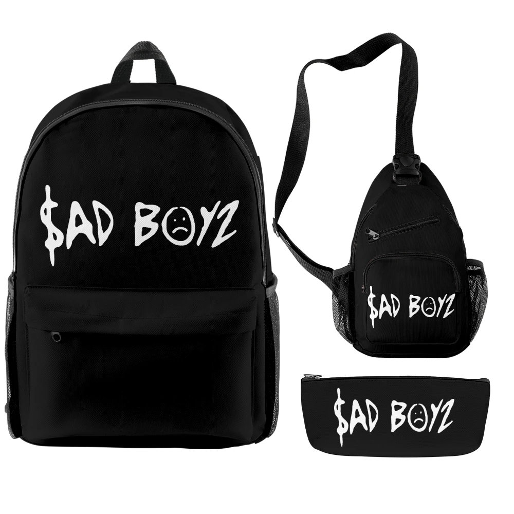 Junior H Sad Boyz Backpack Three Piece Set Women Men Shoulders Bag Fashion Streetwear Travel Bags