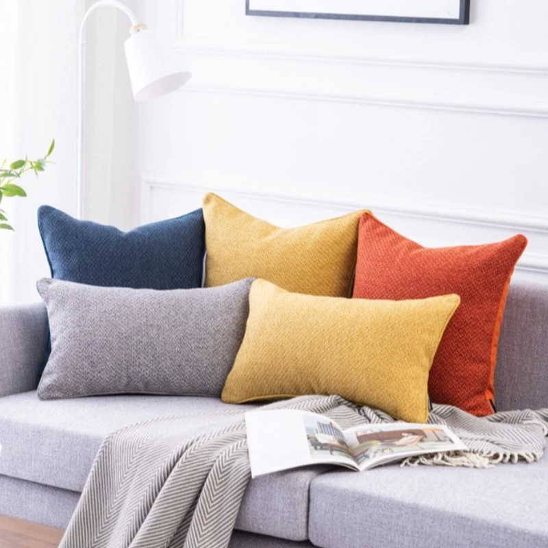 

Nordic Solid Cotton Linen Cushion Cover Thick Texture Crochet Throw Pillow Covers Light Luxury Decorative Cushions for Sofa