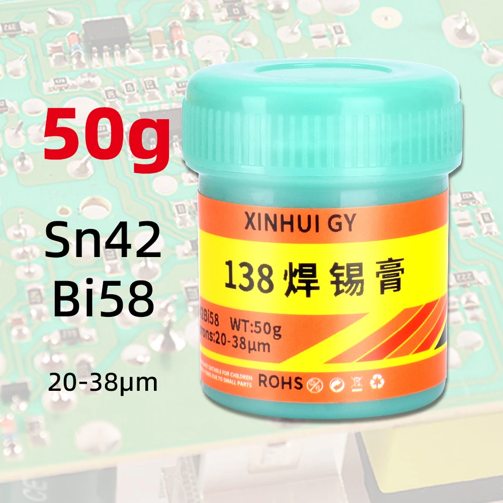 138 solder paste 50g electronic repair solder paste SMT surface mount BGA ball placement environmentally friendly