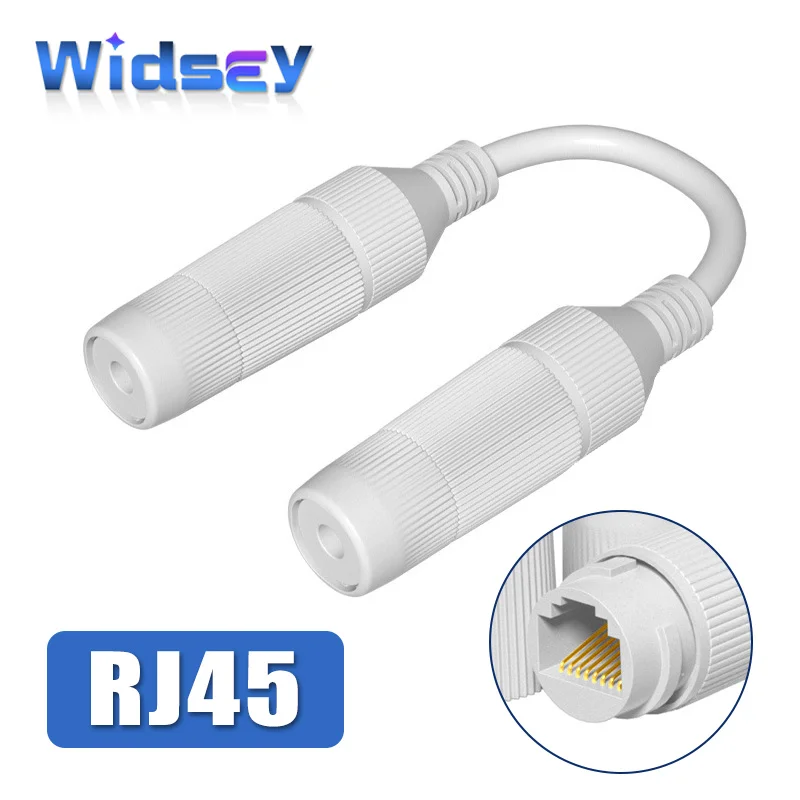 Outdoor Waterproof RJ45 with Line Network Connector Gigabit Transmission Direct Adapter Docking Monitor Extender Crystal Plug