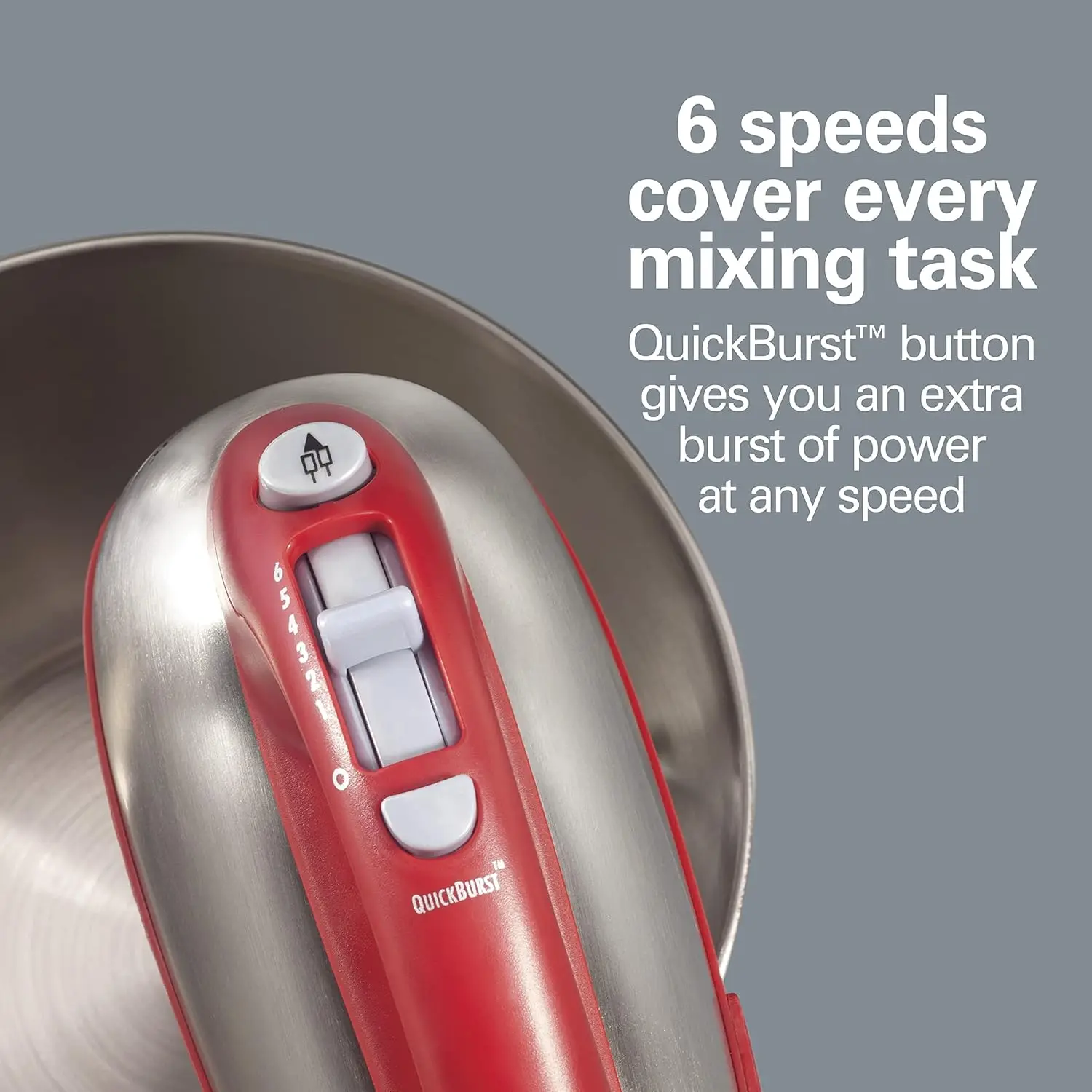 خلاط يدوي كلاسيكي أحمر 4 كوارت 6 سرعات وعاء سريع الانفجار بقية 290 وات خلاط مطبخ بقوة الذروة