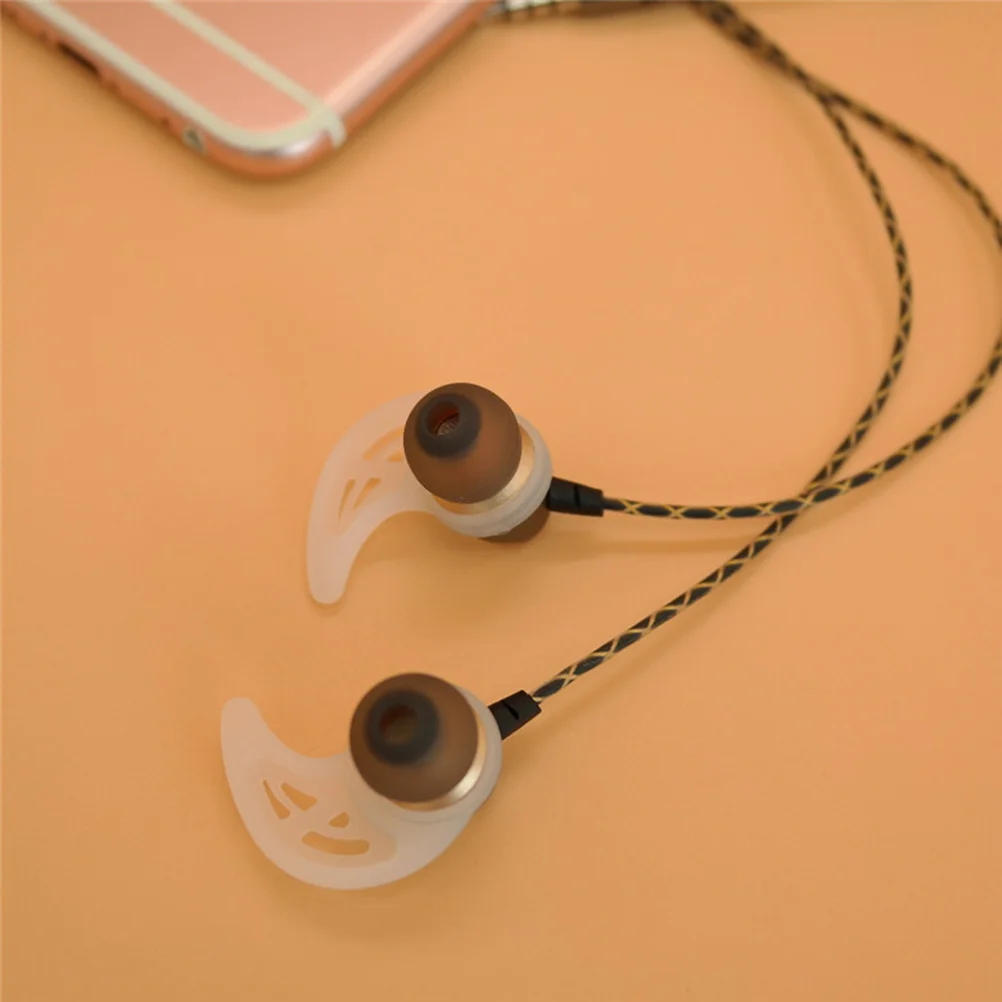 

1 Pair Universal Silicone Earphone Clip Hook Earhook Headphone Ear Hanger Transparent White 9.7Mm Compact Comfortable Durable