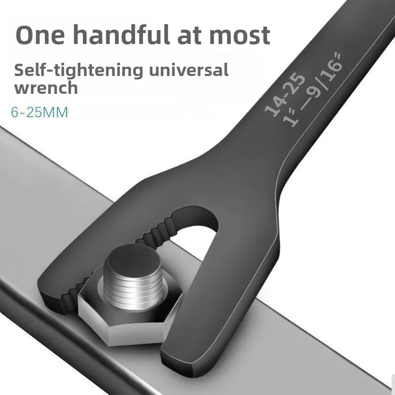 6-25mm Dual Head Self Tightening Universal Wrench Multifunction Spanner for Home Appliance Repair
