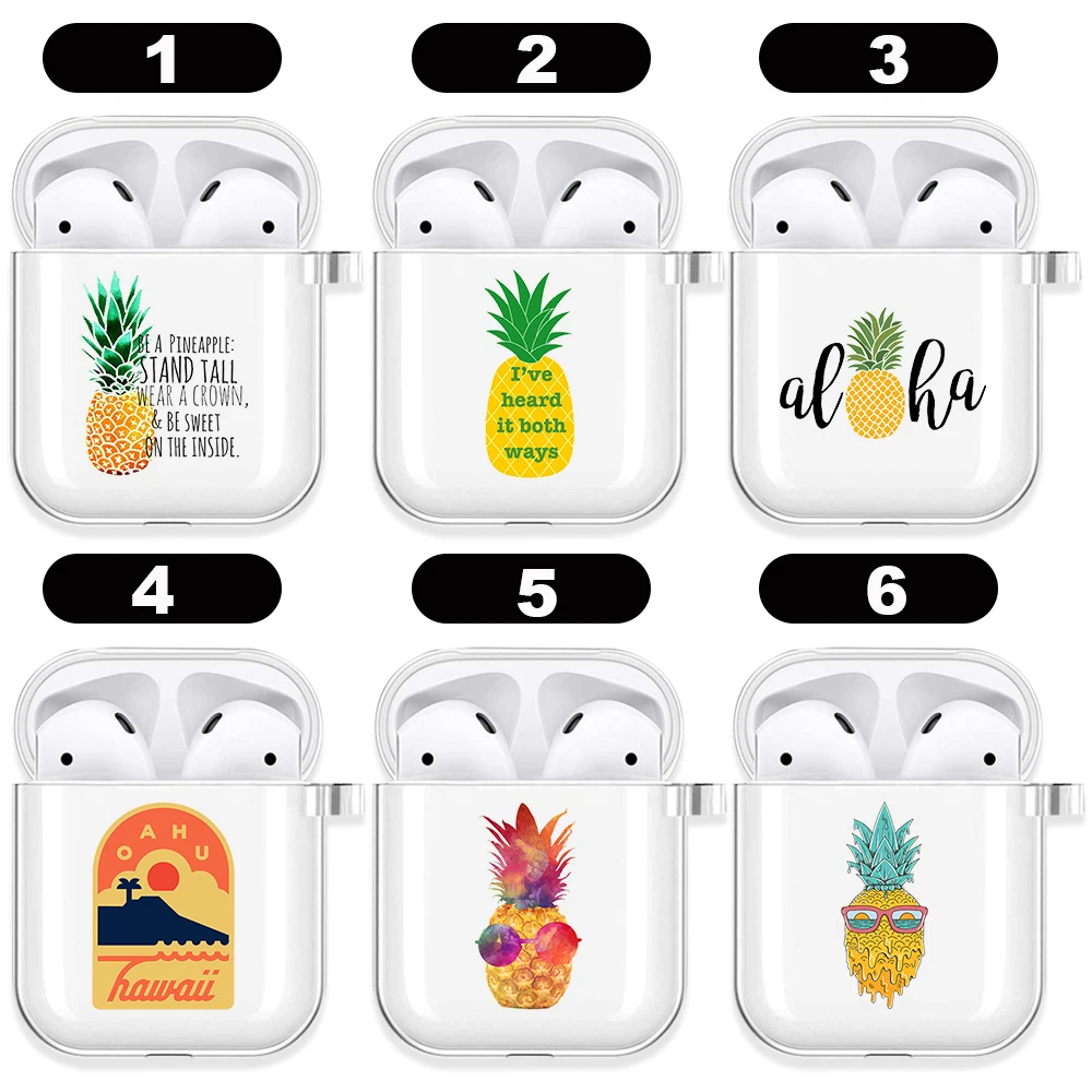 Summer Style Pineapple Airpods Case Headphones Cover Cute Cartoon Airpod Cases Air Apple Pro 3 2 Pods Earphone Box Coque