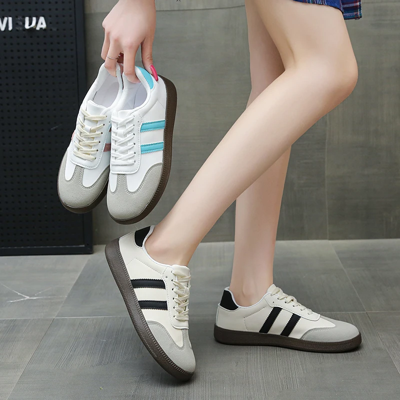 Women's Casual Sport Shoes Flat Bottom Retro Versatile Shoes All-Match Shoes for Retro Suede Buckle Breathable Wear-resistant