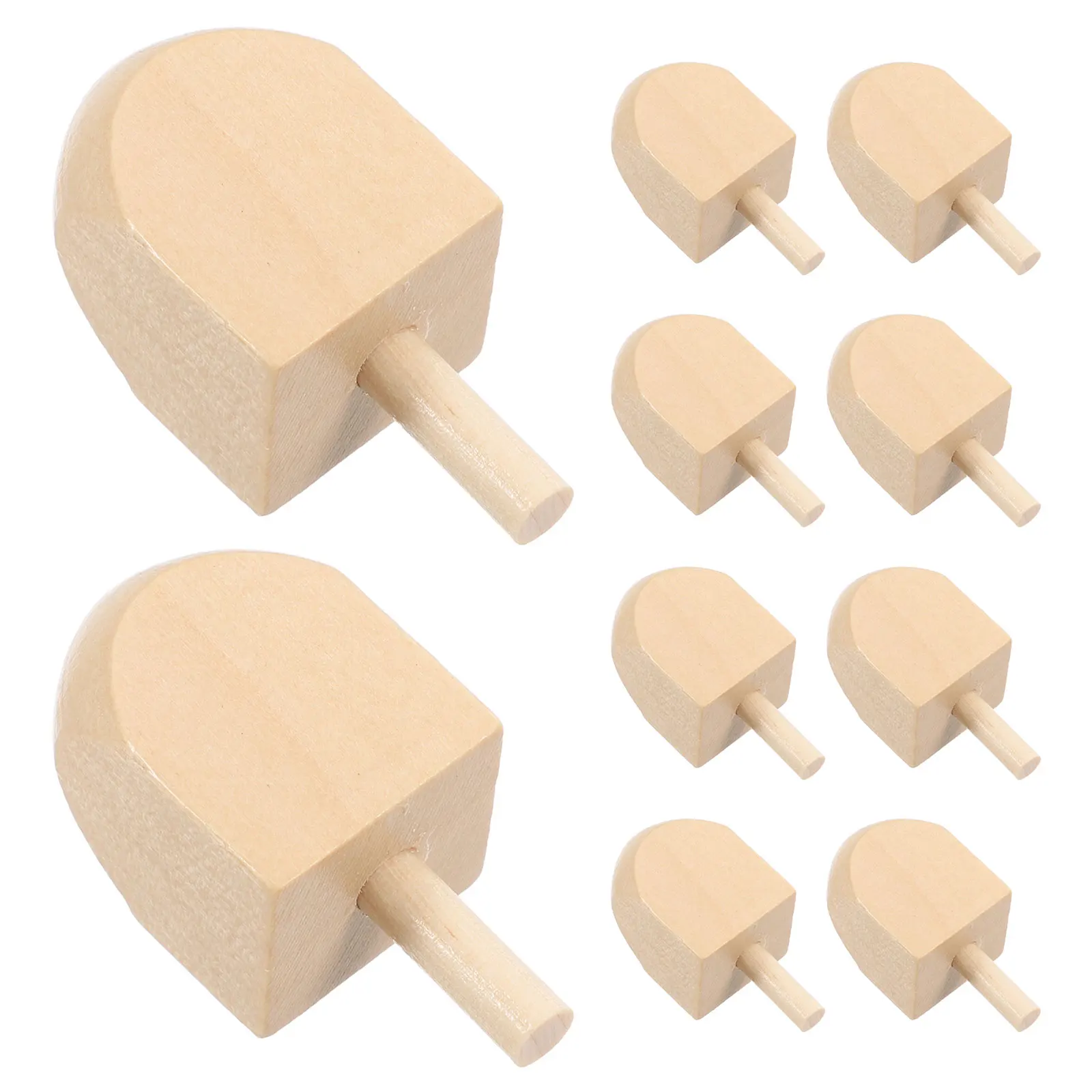 

10pcs Hanukkah Wooden Dreidels Blank Unfinished Dreidels For Party Diy Projects Crafts Family Party Supplies Spinning Tops