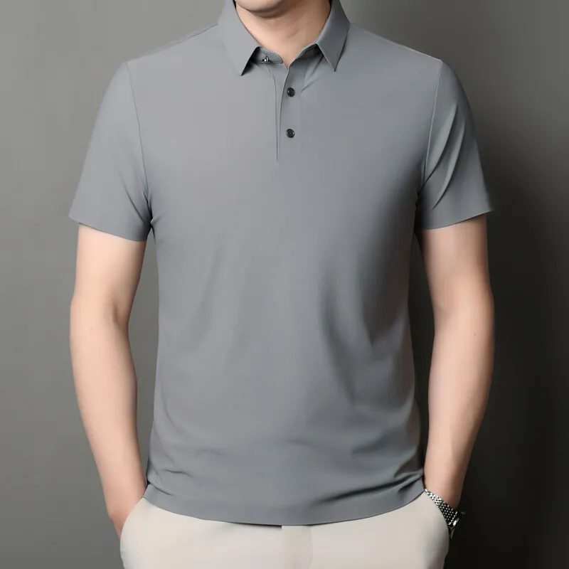 

Летние мужские однотонные поло с короткими рукавами, деловые повседневные рубашки поло, верхняя одежда, облегающие топы и футболки больших размеров M-4XL, одежда