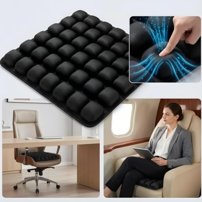 Travel Seat Cushion 3D Inflatable Air Cushion Press To Inflate Back Support Pad for Office Chair Adjustable Softness Cushions 이불