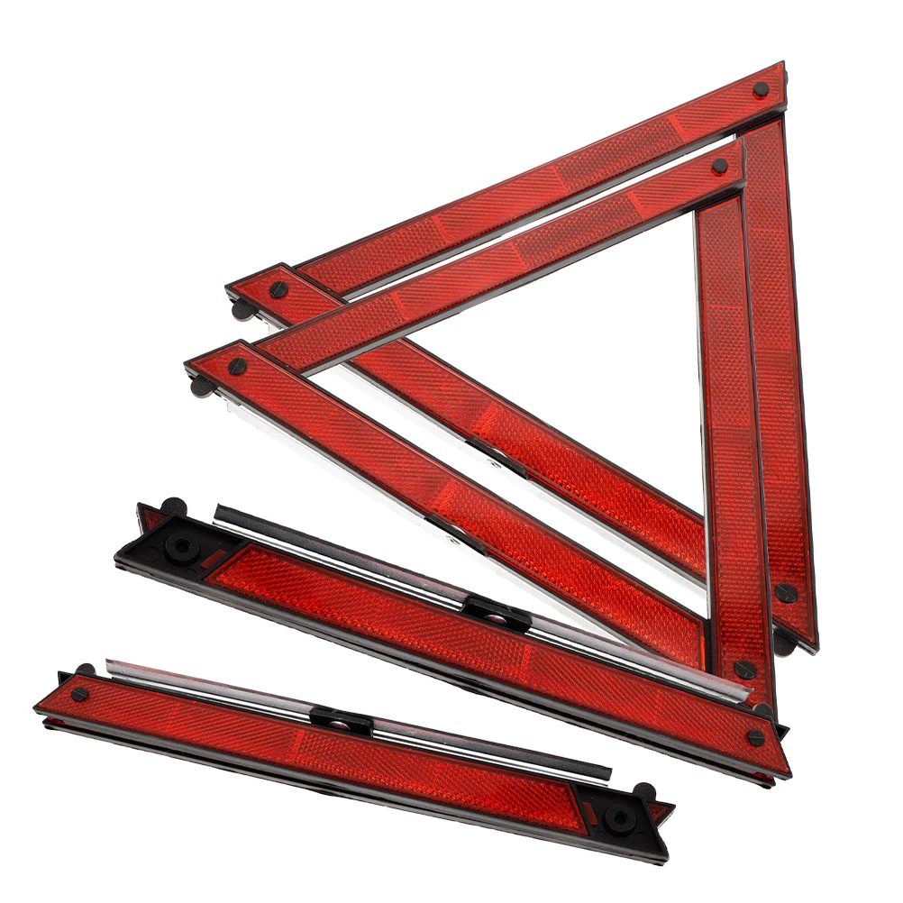

4pcs Triangle Warning Signs Portable Foldable High Visibility Emergency Traffic ReflectiveTriangles