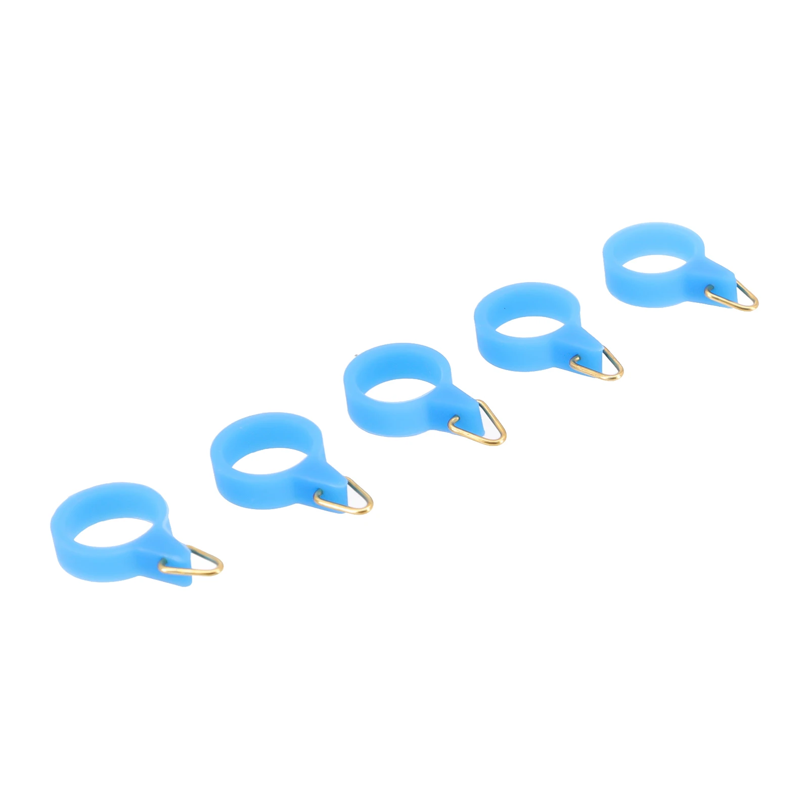 

Efficient Lure Storage Solution Fishing Rod Hook Keeper Fly Pole Rubber Rings Metal Holders 5PCS SML Blue+Golden