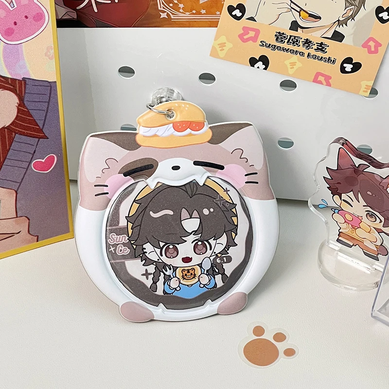 1 Pcs Cartoon Photo Card Packaging Supplies Badge Card Display Stand Bar Card Badge Pin Protector Cute Zipper Bag Pendant image 4
