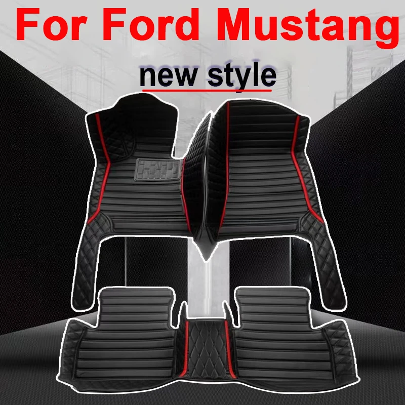 Custom Automotive Car Floor Mats For Ford Mustang 2015 2016 2017 2018 2019 Auto Luxury Leather Men Women Car Mats Full Coverage