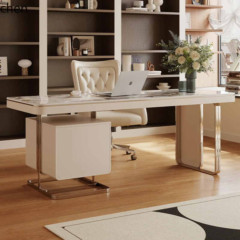 

HT modern slate simple computer desk office home study furniture desk combination