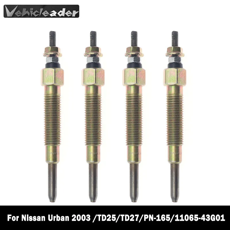 

4Pcs/Set Aluminum Alloy Heater Glow Plugs For Nissan Urban 2003 /TD25/TD27/PN-165/11065-43G01