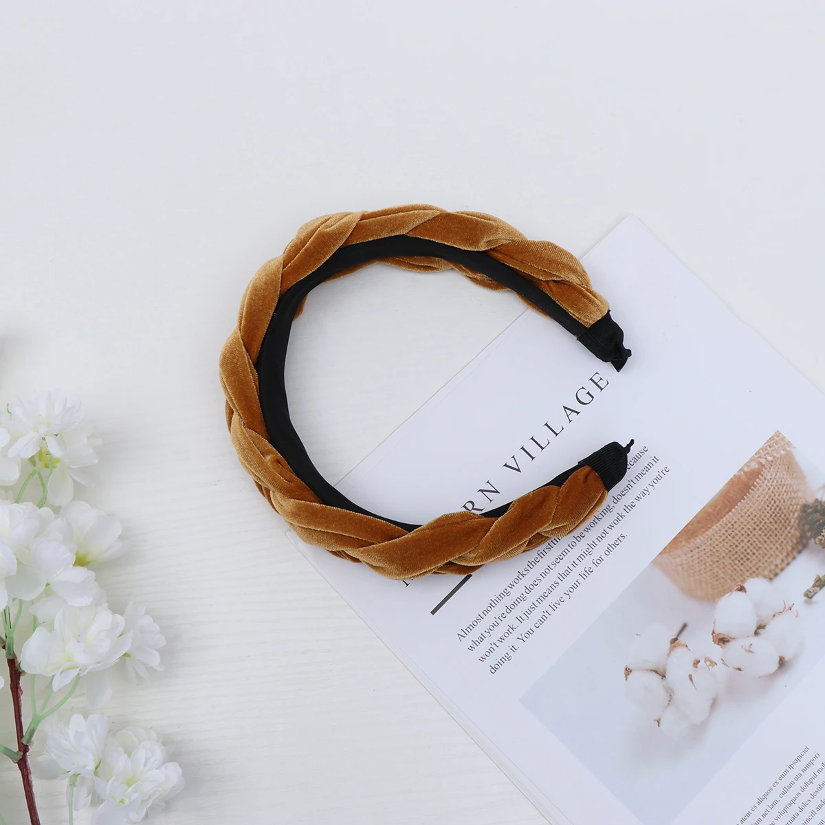 

Hairbands Fine Linen Adjustable Headbands Fashion European American Faux Golden Suede Women's