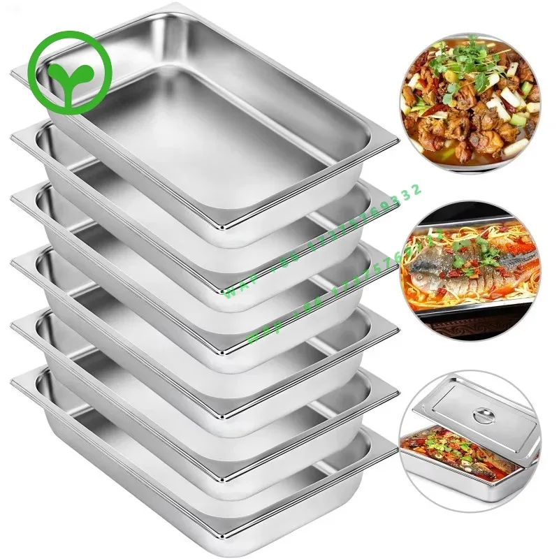 【Premium】SucceBuy 8.5L-20.5L Buffet Chafing Dishes Gastronorm Pans Steam T le Pans Stainless Steel Food Container for Party BBQ