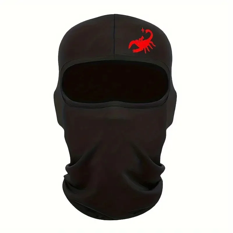 1pc Cool Retro Scorpion Print Skimasker voor mannen en vrouwen Bivakmuts Gezichtsmasker Rekbare stof Fietsmasker Zonnebrandcrème Headcover