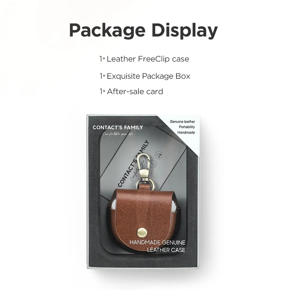 Vintage Echtleder Kopfhörerhülle mit Haken für Huawei FreeClip Ohrhörer Abdeckung stoßfeste Schutzhülle Kopfhörerhülle – Detail 13