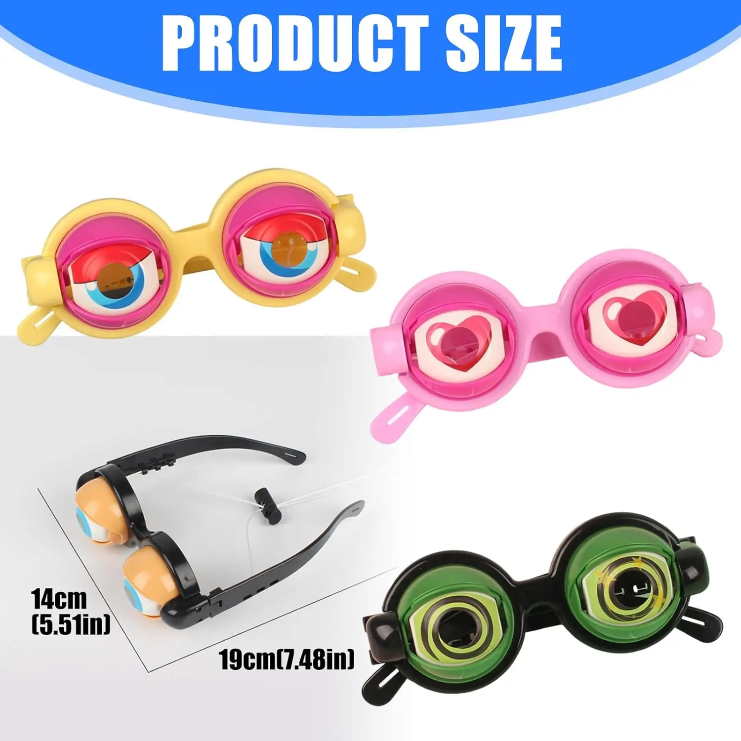 Ensemble de lunettes amusantes à paillettes, lunettes de farces fantaisistes avec des Styles mignons pour les événements divertissants, Options cadeaux spéciales