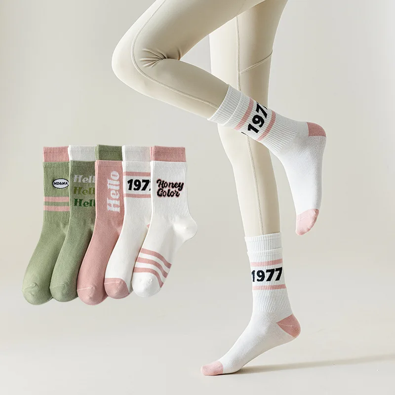 Calcetines De Algodón para hombre y mujer, Medias deportivas De Moda, Primavera y Otoño