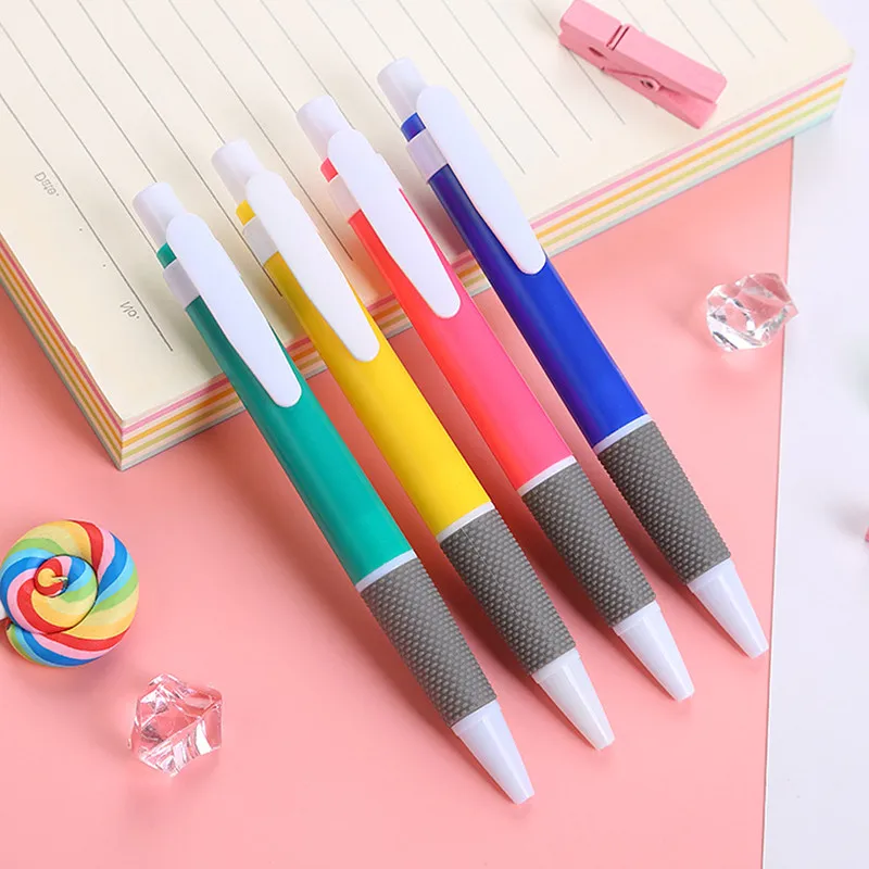 

Шариковая ручка ярких цветов 0,5 мм с синими чернилами, студенческая автоматическая шариковая ручка для письма, офисные школьные принадлежности, рекламные канцелярские принадлежности, подарок