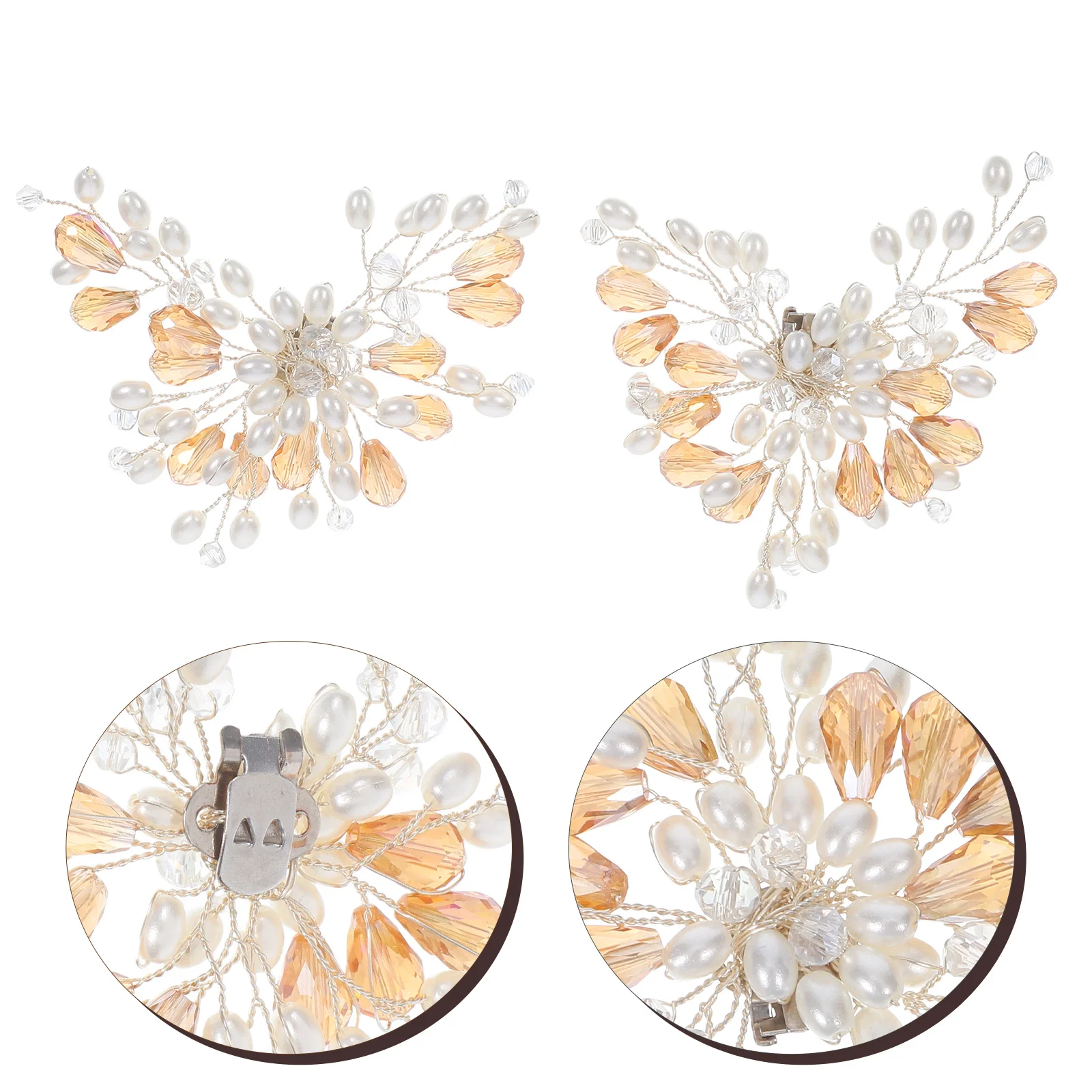 

1Pair Rhinestone Pearl Shoe Clips Luxurious Bridal Footwear Decorations Removable Crystal Buckles Wedding Party Accessories