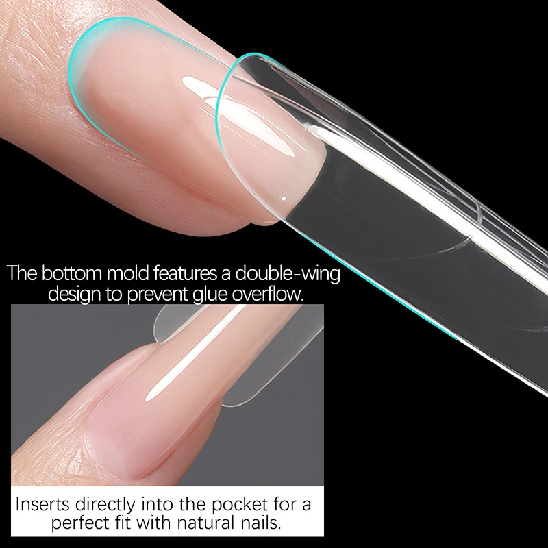 240 pièces/boîte Sandwich double ongles formes doubles formes d'ongles ovales formes d'extension d'ongle forme supérieure forme inférieure pour Extensions d'ongles rapides