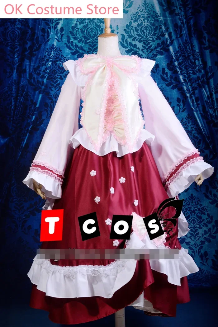 [Customized]Anime! Touhou Project Houraisan Kaguya Fantasy Sakura Dress Uniform Cosplay Costume Halloween Party Outfit For Women