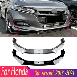 Hot Sale For Honda 2018-2021 10th Accord High Quality ABS Front Bumper Lip Splitter Diffuser Bumper Canard Lip Tuning Body Kits