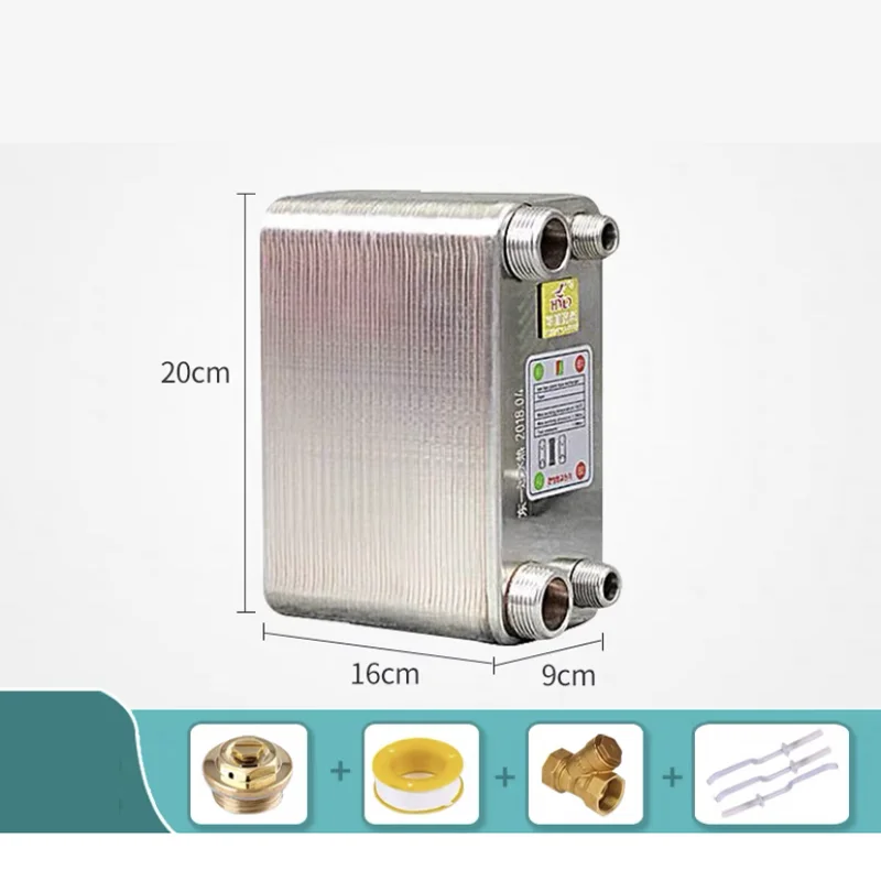 NEW 50 Plates Stainless Steel Heat Exchanger Brazed Plate Type Water Heater Chiller Cooler Counter Flow Chiller