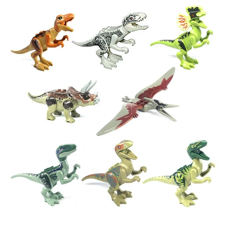 DIY Building Block Tyrannosaurus Rex Triceratops Velociraptor Pterosaur Triceratops Crested Dragon toys for children gifts