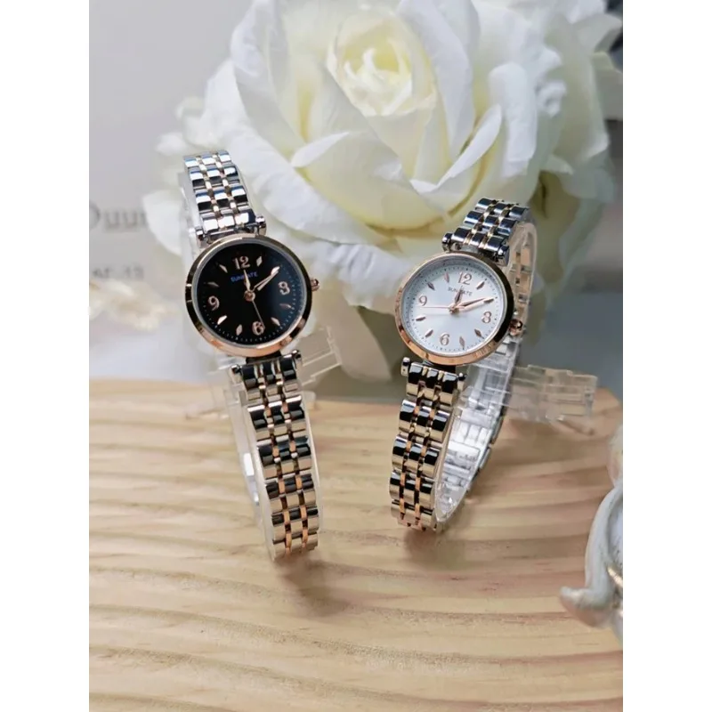 

2025 SUNMATE Hot Selling Brand Stainless Steel Strap Watch Ladies Luxury Gift Quartz Watch Student Fashion Simple Round Watch