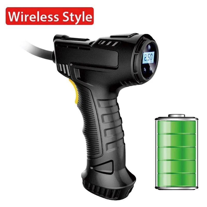 

120W Car Air Pump Wireless Electric Car Tire Inflatable Pump Air Compressor for Motorcycle Bike Tires Digital Auto Tire Inflator
