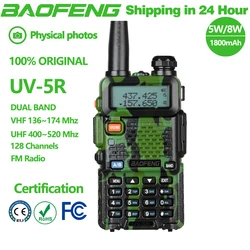 Baofeng-walkie-talkie de doble banda, dispositivo portátil de 5W/8W, Original, UV5R, 136-174Mhz, 400-520Mhz, BF, UV-5R, transceptor de Radio bidireccional