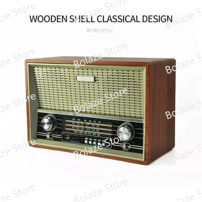 

Retro radio desktop old man old card Bluetooth speaker remote control FM medium wave short wave