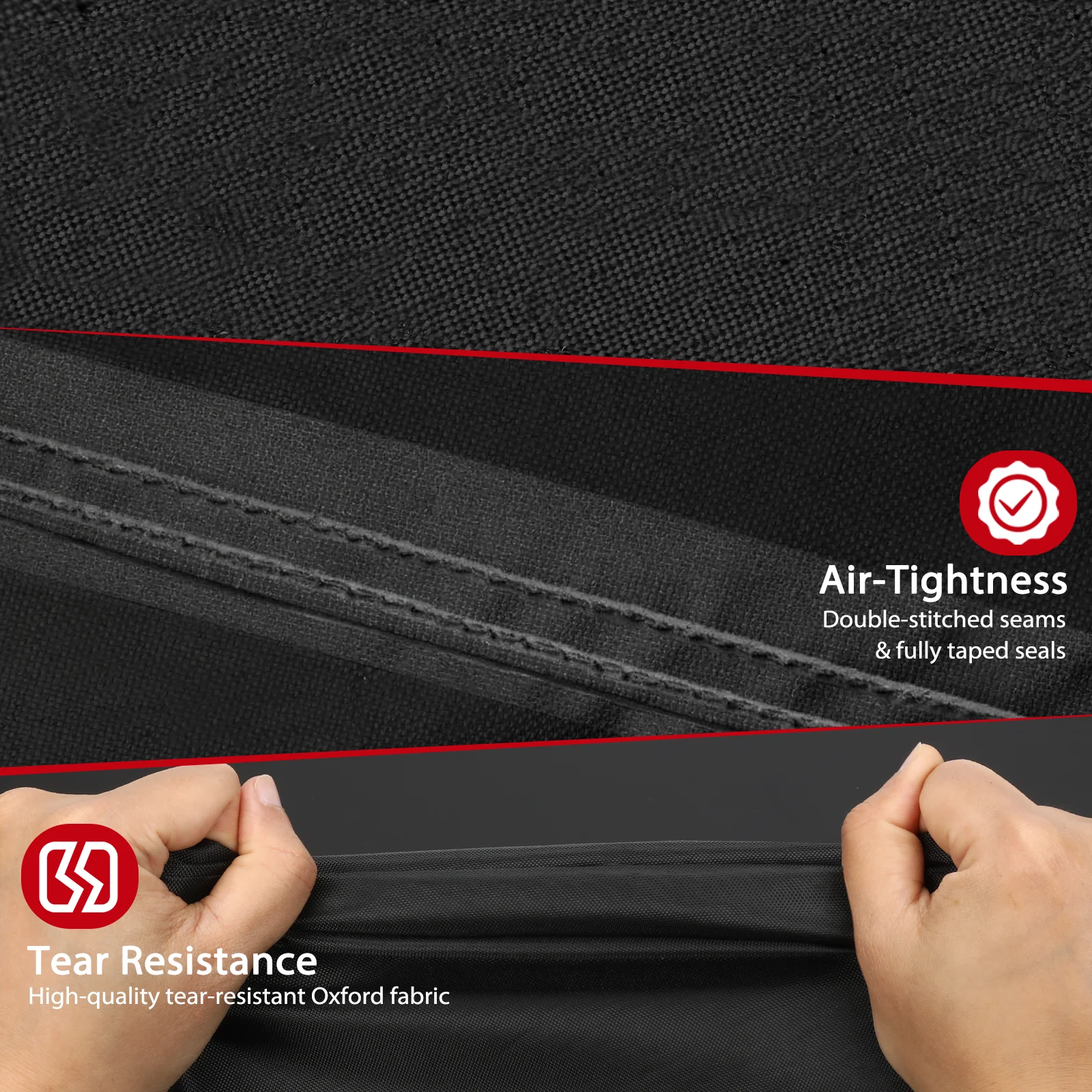 [Tc-420D Red Line Bbq Cover] Topcrown Outdoor Barbecue Grill Cover, Uv-Resistant 420D Oxford Cloth Material, Windproof Design with Adjustable Straps, Compatible with Brands Such as Char-Broil/Nexgi.