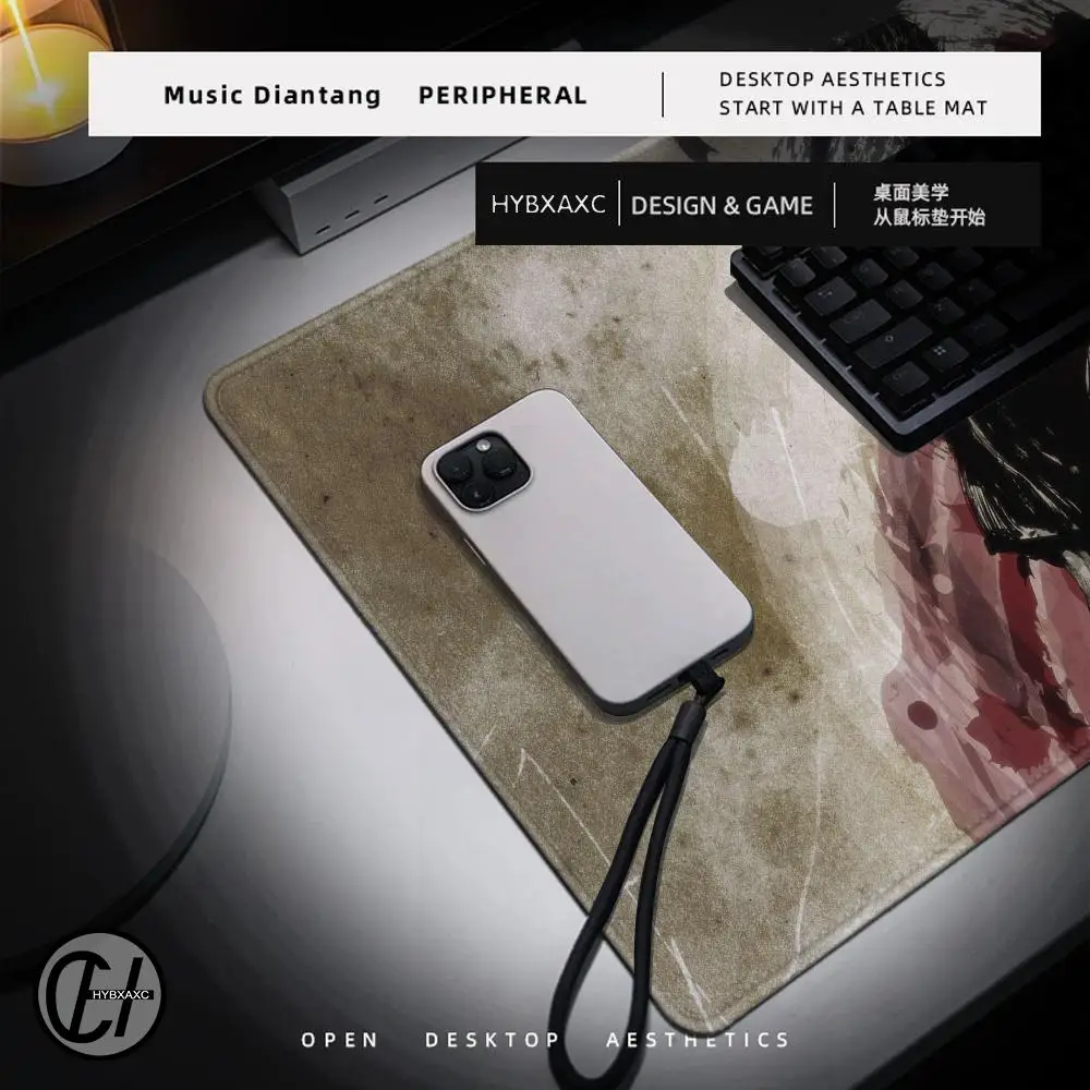 Popular Musashi Manga Vagabond Mouse Pad Large Size Office Desk Protector Mat PU Leather Waterproof Mouse Pad Desktop