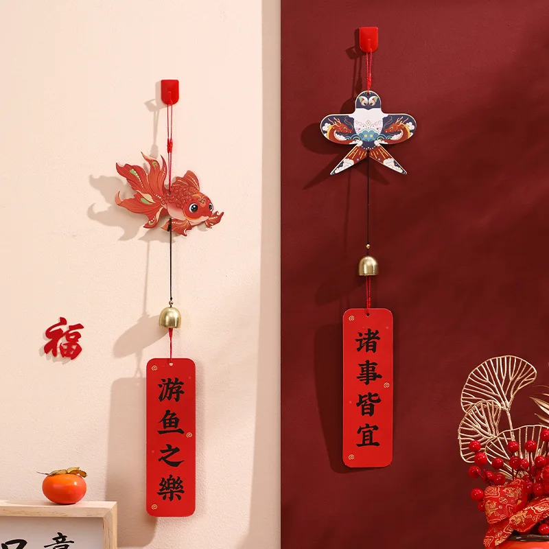 1/2/4pcs New Year Wind Chime Pendant Snake Year Festive Decor Hanging Spring Festival 2025 New Year Living Room Ornament