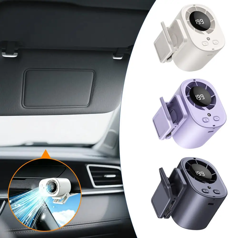 

3 in 1 USB Rechargeable Fan Car Clip On Waist Neck Fan Large Capacity Digital Display Portable Mini Outdoor Fan Electronics