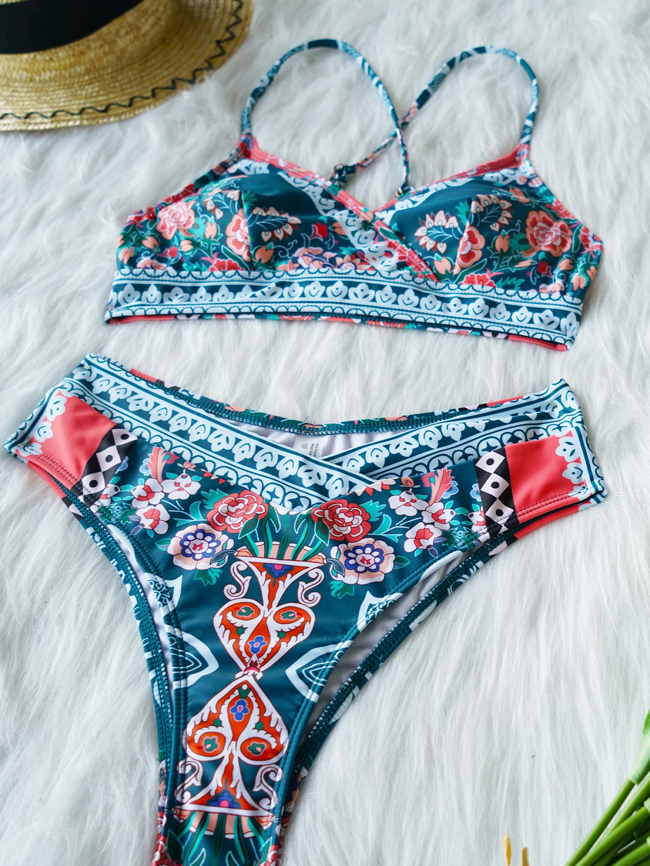 Swimsuit Women Two Piece Swimwear 2024 Letter Bikini Set