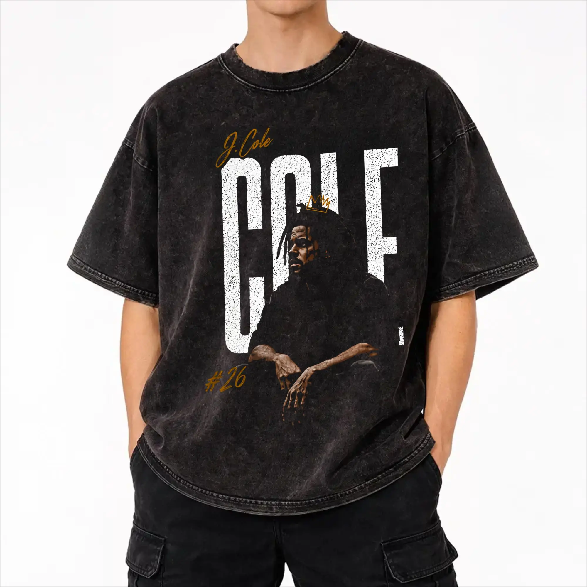 Graphic Printed J Cole The Fall Off 2026 Tour Washed Shirt Outfit Harajuku T-Shirts  Men Women Tees