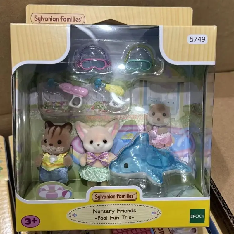 Anime Sylvanian Families Figuren Highbranch Giraffe Dierenset Babyset Pop Figuren Kamer Ornamenten Kerst Massaal Speelgoed Cadeau