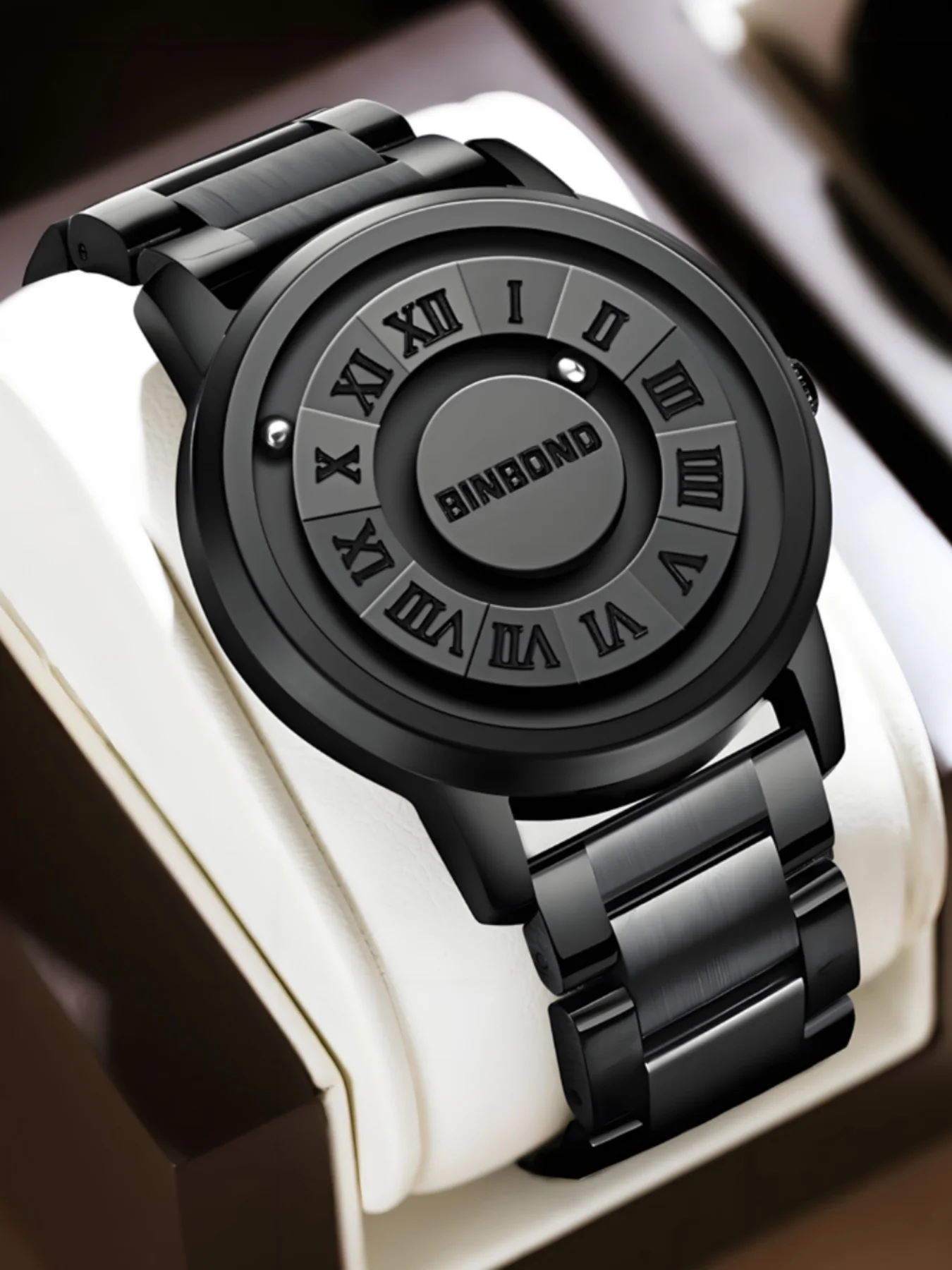 Montre d'affaires de luxe montre pour hommes 30M étanche noir conception personnalisée bracelet en acier inoxydable montre à Quartz pour hommes cadeau de mode