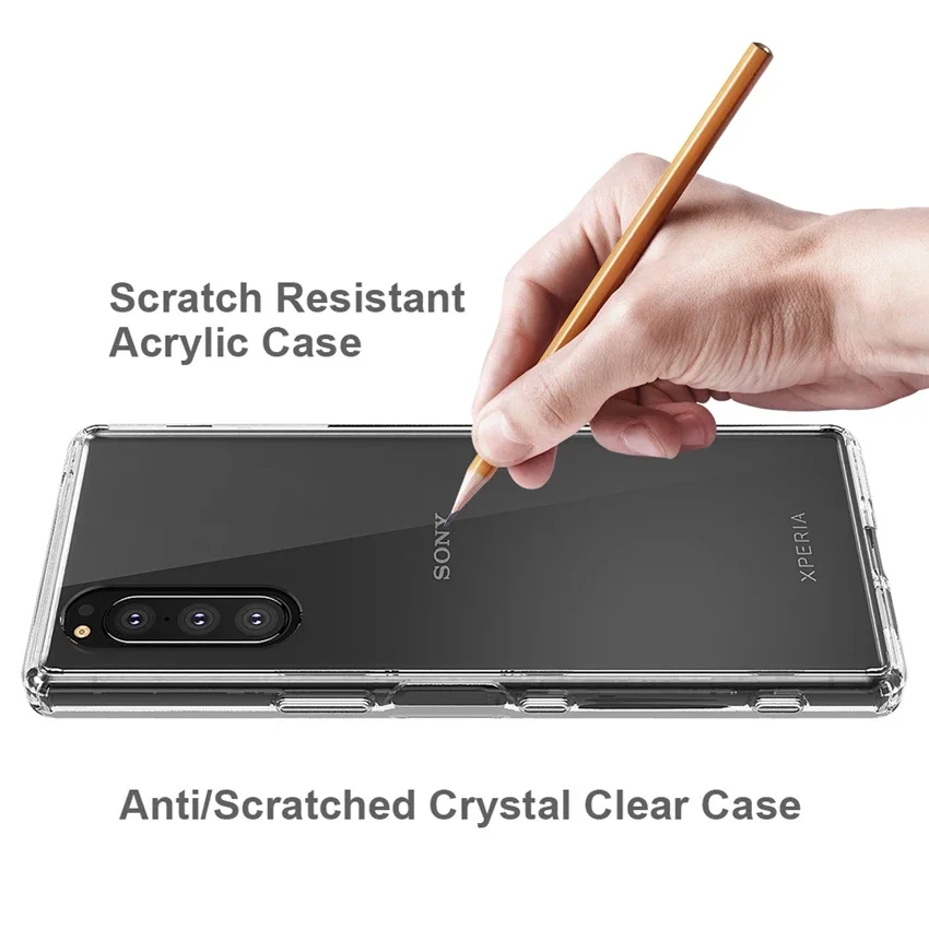 Soft Silicon TPU/PC Case For Sony Xperia 5 Fundas Coque Hybrid Shockproof Crystal Clear Shell Hard Back Cover For Sony Xperia 2