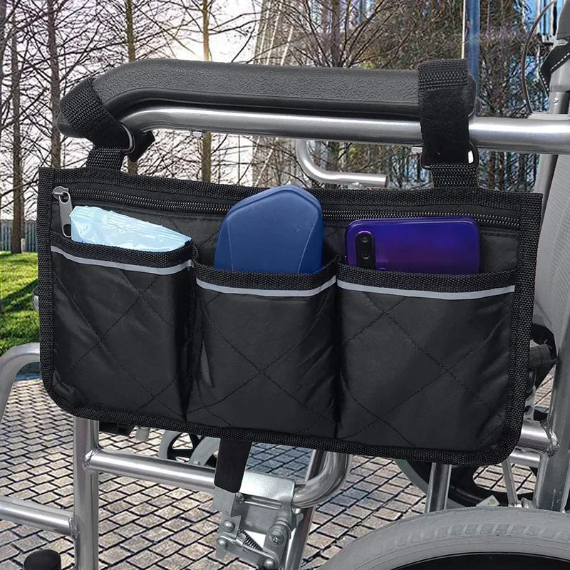 Bedside Storage Bag Pouch For Wheelchair Scooter With Reflective Strip Waterproof Durable Home Domitory Outdoor Organization