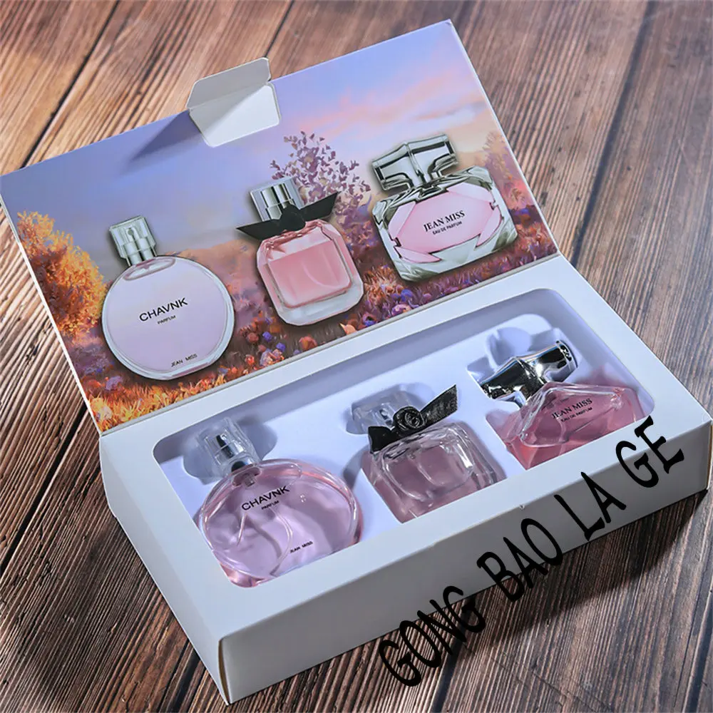 Marke 90ml Geschenk box 3 Stück Set Frauen Parfüm Spray strahlt femininen Charme dauerhaften Duft Blumen duft Pheromon Eau de Parfum