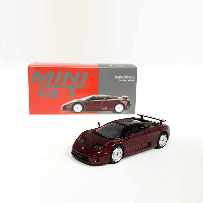 MINIGT 1:64 Toy Model Car EB110 GT Alloy Die-Cast Sport Vehicle Wine Red Metallic #806 Display Collection Gifts