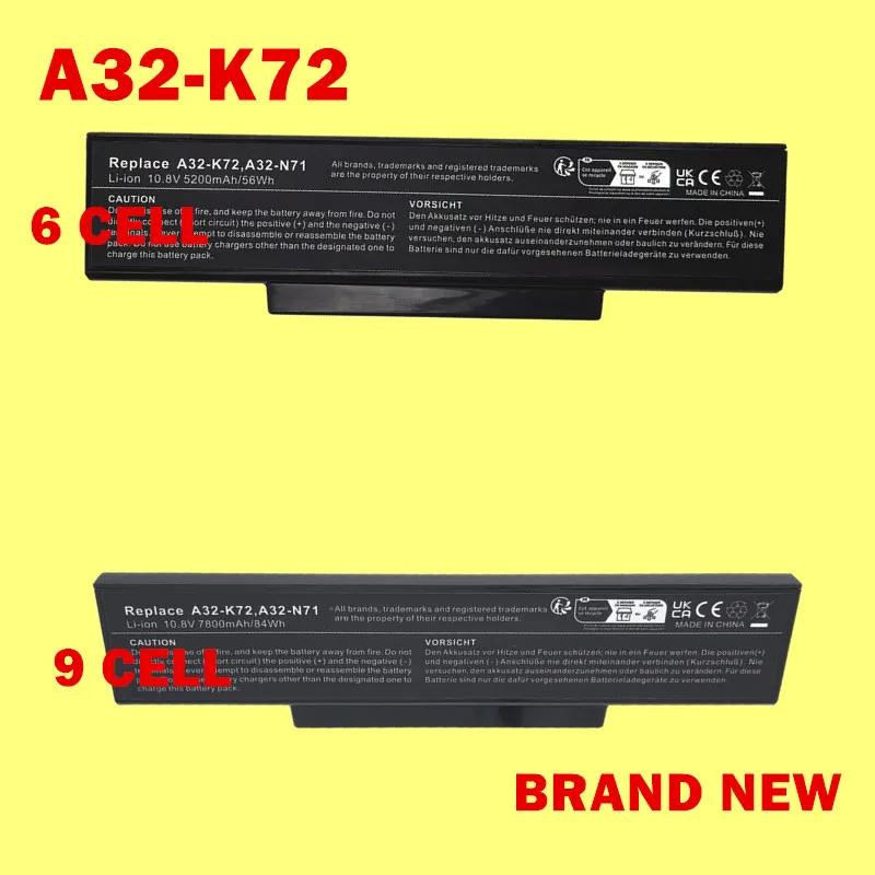 

Laptop Battery For ASUS K72Q K72R K72S K72Y K73 K73E K73J K73S K73SV N71 N71J N71JA N71JQ N71JV N71V N71VG N73 N73F N73G