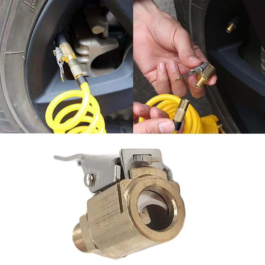 Car Air Pump Valve Connector Tire Valve Connector Car Tire Nozzle Clamp Inflatable Pump Connector Car Accessories