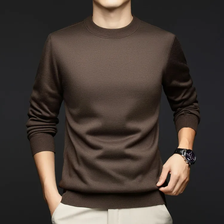 

round Ne Regular Sle Polyester Fiber Commuter Sle Spring Autumn Knitted Sweater Long Sve Faionable Urban Men's Clo...